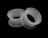 Ghost White Silicone Plugs - 7/8 Inch - 22mm - Sold As a Pair