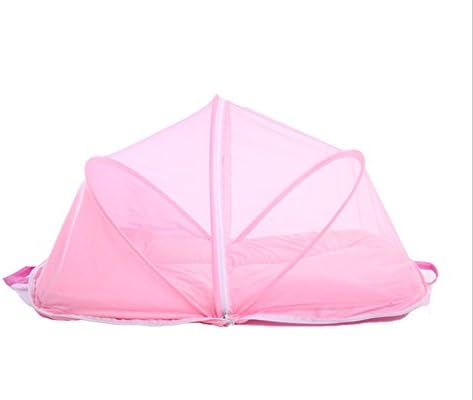 LLZJ Baby Crib Portable Mosquito Net Folding Infant Travel Cots Nursery Beds For Toddlers Mattress Multifunctional Sleeping Gauze Summer Artifact 0-2 Years Old,Pink