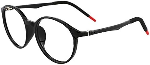 Kids Round Nerd Glasses Flexible Eyeglasses with Clear Lenses Non-Prescription for Children Oversized