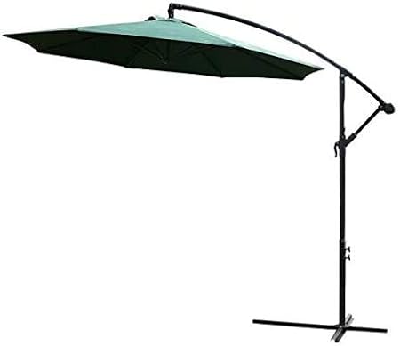 Amazon Com Tech Faith 10 Hanging Umbrella Patio Sun Shade Offset Outdoor Adjustable Durable Umbrella Green Garden Outdoor
