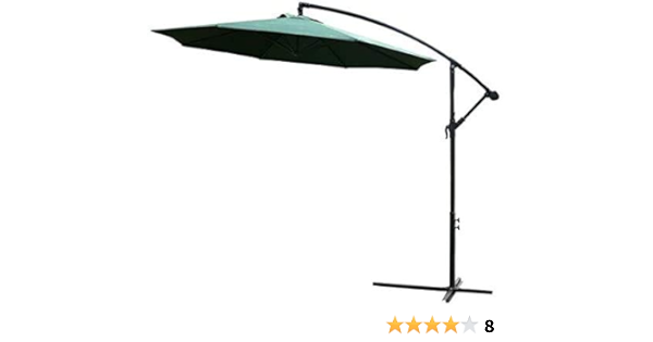 Amazon Com Tech Faith 10 Hanging Umbrella Patio Sun Shade Offset Outdoor Adjustable Durable Umbrella Green Garden Outdoor
