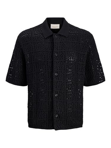Jack & Jones Jorcotedazur Knit Crochet Polo Jorcotedazur – Men's Crochet Knit Polo (Pack of 1)