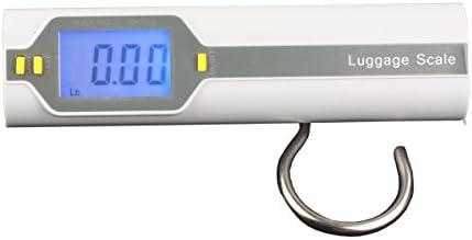 Himenlens G601 Backlit LCD Display 110 lb/50kg Electronic Luggage Scale Balance Digital Fishing Postal Hanging Hook Scale with Measuring Tape, 2xAAA Batteries Included