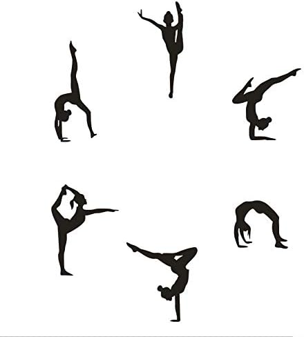 Wandaufkleber Motiv Tanz Madchen Gymnastik Sport Vinyl Schwarz Amazon De Kuche Haushalt