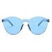 Armear Women Retro Rimless Round Sunglasses Tinted Blue One Piece Lens Frameless Eyewear
