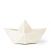 Oli & Carol Origami Bath Toy Boat - Natural Hevea Rubber | Toy Boats for Water Play | Bath Tub Toys for Kids | Baby Toys | Mold Free Bath Toys | Non Toxic Bath Toys | Hevea Teether (White)