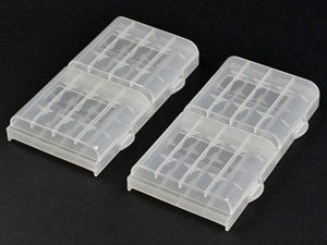 Bluecell Pack of 4 PCS Clear Luminous Glow in Dark 4 Cell AA/AAA Battery Case/Holder