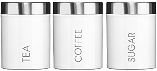 white tea and coffee jars