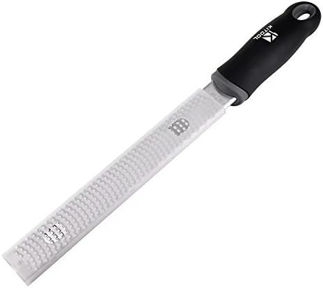 Zester, KITOOL Stainless Steel Grater, Cheese, Lemon, Ginger &amp; Potato Zester with Plastic Cover, Good-Grip Handle with Rubber Base
