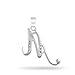 ABC Cubic Zirconia Pave CZ Cursive Script Letter Alphabet Initial M Pendant Necklace For Women Sterling Silver