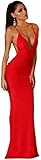 Womens Sexy Gown Prom Maxi Formal Blackless Special Occasion Evening Dress Red S