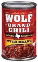 Wolf Brand, Chili with Beans, Authentic Texas Recipe, 15oz Can (Pack of 6)