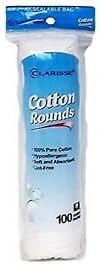 Clarisse Cotton Rounds 100ct Pack of 3