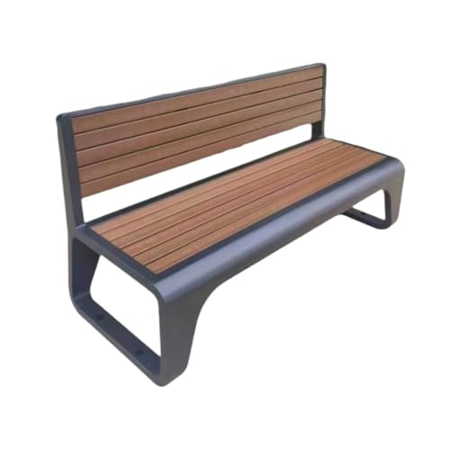 XRXwuf689 Outdoor Garden Bench Outdoor Backrest Chair, Plastic Wood Bench with Iron Feet, for Garden Balcony Terrace Leisure Park Bench