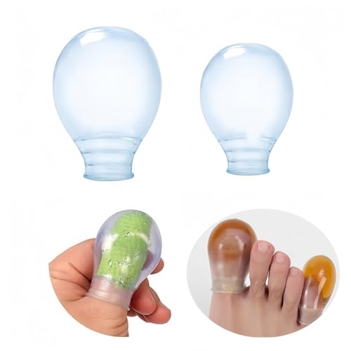 Waterproof Toe and Finger Protectors (1 Large + 1 Small) - Reusable Silicone Sleeves for Shower, Swimming and Nail Care