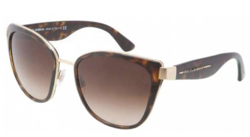 Dolce & Gabbana Women's DG2107 Sunglasses Gold / Brown Gradient 57mm