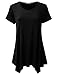 JJ Perfection Women's Short Sleeve Loose Fit Swing Tunic Top T-Shirt BLACK 3XL