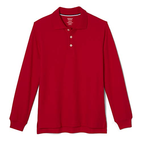 French Toast Boys' Little Long Sleeve Pique Polo Shirt (Standard & Husky), Red, S (6/7) (Best Long Sleeve Polo Shirts)