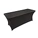 WXYSHOME 5 ft Rectangular Black Cocktail Tablecloth with Stretch Spandex Fitted Table Cover for bar Table, Wedding Table, Cocktail Table, Massage Table, Kitchen Table