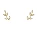 Humble Chic Tiny Leaf Studs - 925 Sterling Silver Dainty Branch Post Ear Stud Earrings