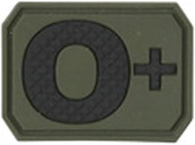 Kombat Blood Group Tactical Patch PVC with Hook and Loop Backing O Positive O+