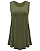 JollieLovin Women's Tank Tops Plus Size Sleeveless Tunic Crew Neck Loose Fit T-Shirt(Army Green,3X)