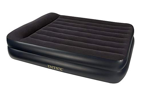 Intex Pillow Rest Raised Airbed with Built-in Pillow and Electric Pump, Queen, Bed Height 16.5