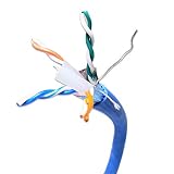 Micro Connectors 500ft Solid Shielded (STP) CAT6A Bulk Ethernet Cable - Blue (TR4-570SHBL-500)