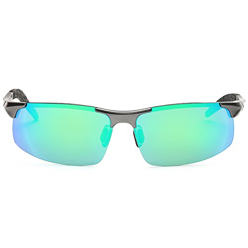 MOTELAN Men's Polarized Sunglasses for Driving Fishing Golf Metal Glasses UV400 Green