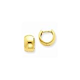 14k Yellow Gold 1/2in Tiny Diameter Hinged Hoop Huggie Earrings
