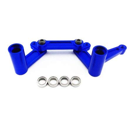 Atomik RC Traxxas Slash 2WD 1:10 Aluminum Alloy Steering Bellcrank Set Hop Up Upgrade, Blue Replaces Traxxas Part 3743