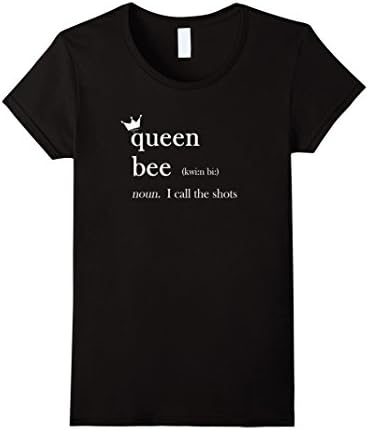 Women's Funny Queen Bee, Noun, I Call The Shots T-Shirt With Crown Medium Black