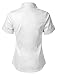 LE3NO Womens Short Sleeve Button Down Shirt with Stretch,L3nwt575a_white,Medium