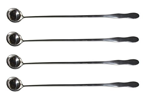 Happy E-life 4 PCS Stainless Steel 12-Inch Long Handle Iced Tea Spoon Coffee Spoon Ice Cream Spoon Cocktail Stirring Spoons