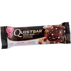 Rocky Road Protein Bar, 12 pack, High Protein, Low Carb, Gluten Free, 13g Fiber 20g Protein