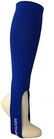 Socktower Stirrup 7" Cut Sports Baseball Softball Football Knee High Socks Large 18" Length Blue