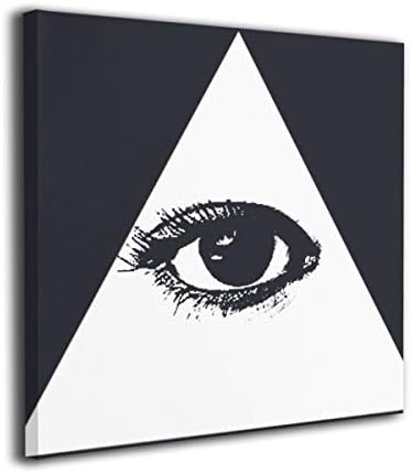Dorothy Wiebelhaus Illuminati Pyramid Painted Framed Oil Paintings Printed On Canvas Wall for Office Home Decor Pictures Modern Artwork Hanging for Living Room Decorations Ready to Hang