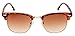 FEISEDY Vintage Half Frame Sunglasses For Men Women Classic Brand Sun Glasses Leopard/Brown