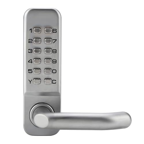 Security Coded Lock, Zinc Alloy Digital Door Lock With 1-11 Digit Push Button Smart Keypad Keyless Handle for Door Levers