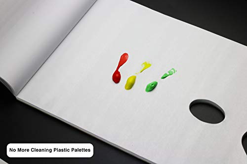 Bellofy Palette Painting Pad - Disposable 80 Sheets - 9x12 inches, 246lb / 400GSM - Perfect for Mixing Acrylic Paint, Oils, Watercolors, Caseins - Paint Mixing Palette, Oil Paint Mixing
