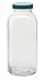 Vestil BTL-SG-G-32 Glass Square Graduated Bottle with Green Cap, 32 oz Capacity, Clear