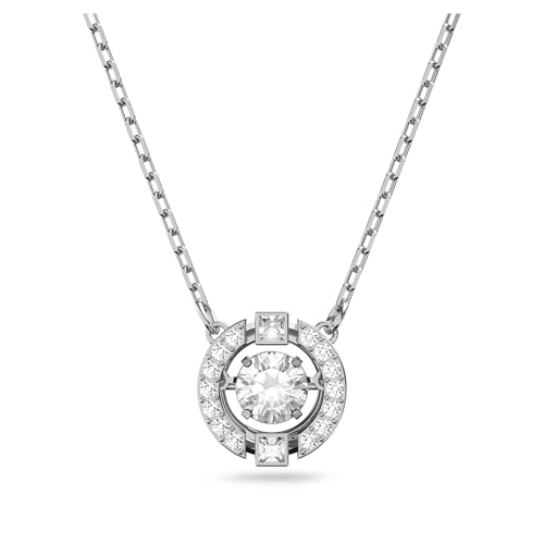 Swarovski Women's Una Round Jewelry Collection, Rhodium Finish, Blue Crystals,…