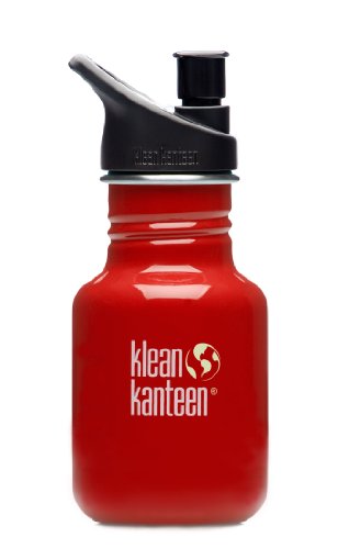 Klean Kanteen Stainless Steel 12 Ounce Water Bottle with 2.0 Sports Cap, Indicator Red