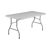 National Public Seating BT3060 Steel Frame Rectangular Blow Molded Plastic Top Folding Table, 1000 lbs Capacity, 60" Length x 30" Width x 29-1/2" Height, Speckled Gray/Gray (Misc.)