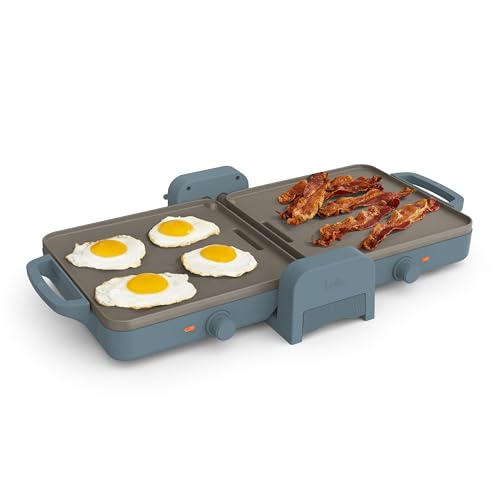 bella 10"x 20" Ceramic Fold-n-Store Dual Temp Griddle, Fits-anywhere™ Kitchenwa…