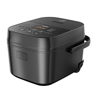 Yamazen AMRC-10M(B) Rice Cooker, Living Alone, 5.5 Pieces, 3 Types of Cook Functions, Microcomputer Type, Low Temperature Cooking, Unwashed Rice Mode, Heat Retention, Reservation Function, Black