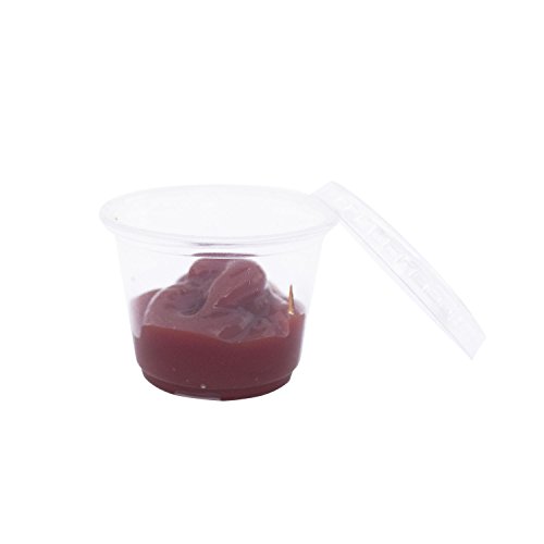 EDI Clear Plastic Disposable Portion Cups/Souffle Cup with Lids (100, 1 OZ)