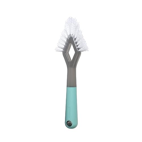 Casabella Smart Scrub Heavy Duty Tile and Grout Cleaning Brush, Gray, Grey/Aqua (15933)