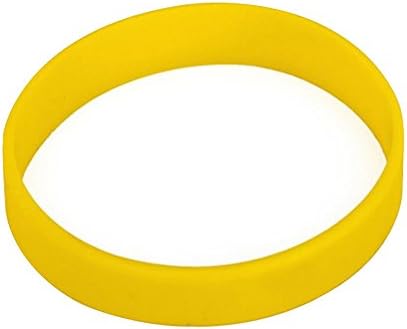 100pcs/set Plain Silicone Wristbands Blank Rubber Bracelets for Teenager Yellow