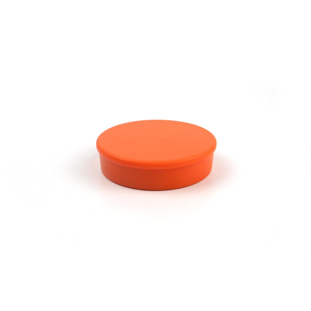 Set of 5 Round Block Magnets 30 mm x 8 mm Orange